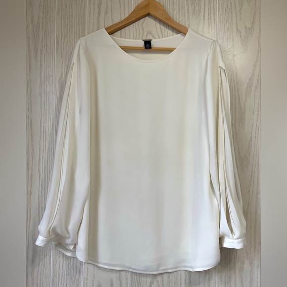 Black Label by Chicos Ivory Stunning Blouse Size 2 or LARGE 12 EUC - Picture 1 of 5